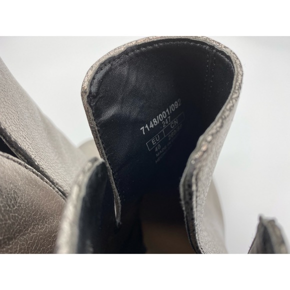 Zara Trafaluc Metallic Gray Thin Heel Ankle Boots - Picture 6 of 7